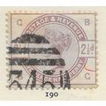 2.5d QV GB 1884 USED CLASSIC LILAC & GREENS ISS...