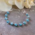 Handmade Silver Tone Wire Wrapped Cuff Bead Bra...