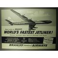 1960 Braniff International Airlines Ad - Now! Only on Braniff World's fastest