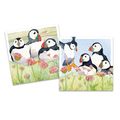 Puffins and Sea Thrift 4" Square Notelets Pack ...