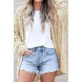 Apricot Casual Hollowed Knit Dolman Sleeve Card...