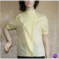 Vintage 1970 Yellow Pin Tuck Blouse Size 10 12 ...