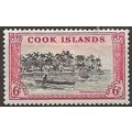 Cook Islands 1949 SG155 6d Black & Carmine Moun...