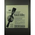 1962 Stoeger Arms Ad - Kahles Helia 39 Variable Scope