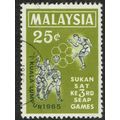 Malaysia 1965 3rd SEAP Games 25c Black and Oliv...
