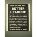 1950 Eveready Brand B Batteries Ad - Now you can have better hearing