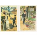 Fry's Cocoa & Chocolates 2x Upper Class Old Poster Postcard s