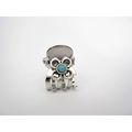 Tiny mini silver metal flower hair claw clip wi...