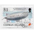 CAYMAN ISLANDS 1995 QE2 END OF WAR AIR BLIMP U-...