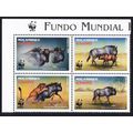Mozambique WWF Blue Wildebeest Block of 4 WWF L...