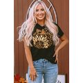 Black Halloween Sunflower Pumpkin Graphic Tee