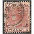 Ceylon 1883 SG146 2c Pale Brown Wmk Crown CA Fi...
