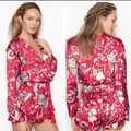 Victoria’s Secret Satin Red & White Romper Size...