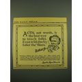 1915 Velvet Tobacco Ad - Acts, Not words