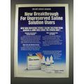 1986 Bausch & Lomb Saline Solution Ad - New Breakthrough
