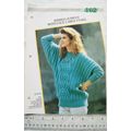 Woman's pattern 162 ribbed jumper with lace cab...
