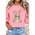 Pink Floral Bow Rabbit Easter Fashion Pullover ...
