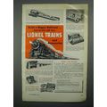 1951 Lionel Trains Ad - Milk Car, Cattle Car, Coal Ramp