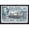 Falkland Islands Sg157 1938 9d Black & Grey-Blu...