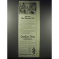 1913 Quaker Oats Ad - Doing What Her Mother Did
