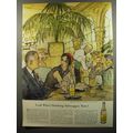 1953 Schweppes Tonic Water Ad - Sketched by Bouche in The Palm Court