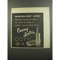 1953 Coty Creamy lipstick Ad - Winter-dry lips?