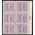 537, Mint H 3¢ VF Plate Block of Six Stamps CV ...
