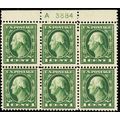405, Mint NH 1¢ Top Plate Block of Six Stamps C...