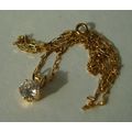 Necklace 9ct Hallmark Gold Zircon Pendant 9K 37...