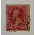 US #220 Washington 2c Stamp Carmine Used Cancel...
