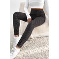 Dark Grey Wide Waistband Ribbed Textured Knit L...