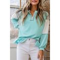 Aruba Blue Corded Texture Plaid Colorblock Patc...