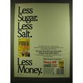 1990 General Mills Fiber One Cereal Ad - Less s...
