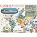 Canberra Australia Ship Giant Map Rare Postcard