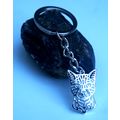 BENGAL CAT METAL KEY RING WITH KEY CHAIN & VELV...