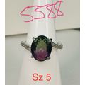 Ring Bomb Party Sz5 RBP Oval Bicolor Purple/Gre...