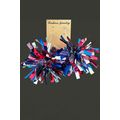 Dark Blue 4th of July Celebration Tinsel Earrings