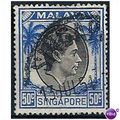 Singapore 1950 SG26 50c Black & Blue P17.5x18 F...