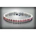 1 Row Wedding Party Purple Rhinestone Stretch B...