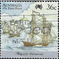AUSTRALIA, SHIP, First Fleet, Leaving Port, green 1987, 36c, #2