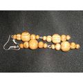 Handmade 70mm undyed natural wood earrings NEW