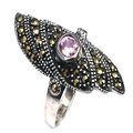 Sterling Silver 30 Marcasite and Amethyst Long ...