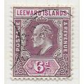 LEEWARD ISLANDS 1907 6d SIX PENCE KE7 SG42 USED...