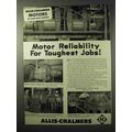 1950 Allis-Chalmers Motor Ad, Reliability Tough...