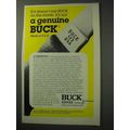 1986 Buck Knives Model 123 Knife Ad - A Genuine Buck