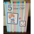 Age 5 Birthday Card ( Boy & Dog ) - 005