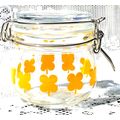 Vintage Ikea Sommar Clear Glass Storage Jar Yel...