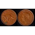 Australia One Penny 1939 Used Coin 1d Geo VI Ka...