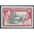 Pitcairn Islands 1940 SG3 1 1/2d Grey & Carmine...