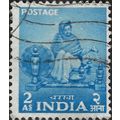 INDIA, Spinning Wheel, blue 1955, 2A, #3
